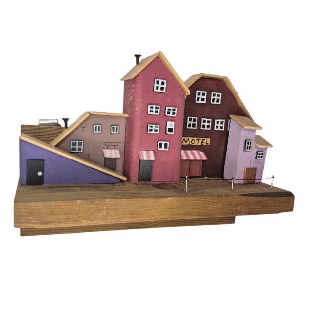 جاکلیدی دیواری چوبی مدل دهکده