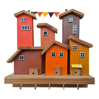 جاکلیدی دیواری چوبی مدل Orange Village