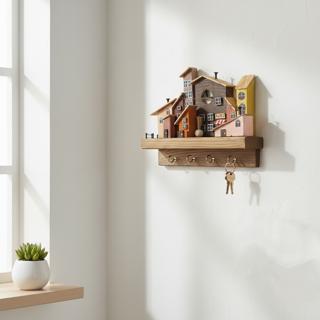 جاکلیدی دیواری چوبی مدل آذرین