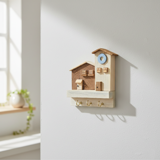 جاکلیدی دیواری چوبی مدرن مدل نورسایه ۲