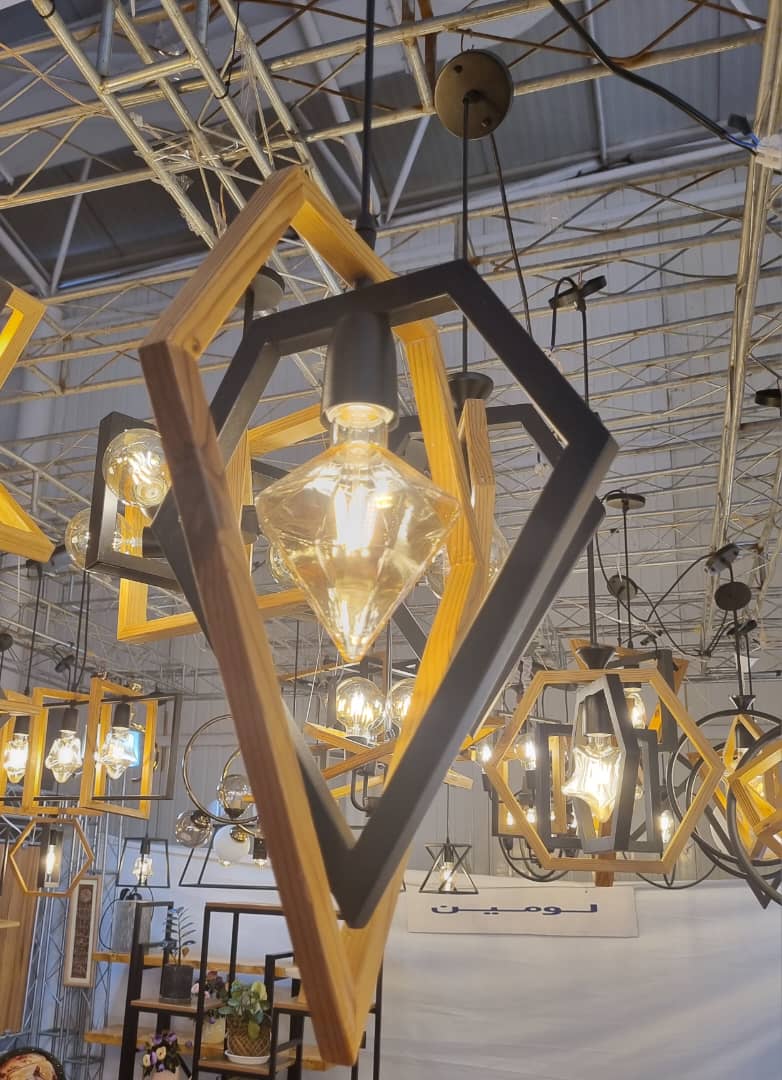 لوستر چوب و فلز