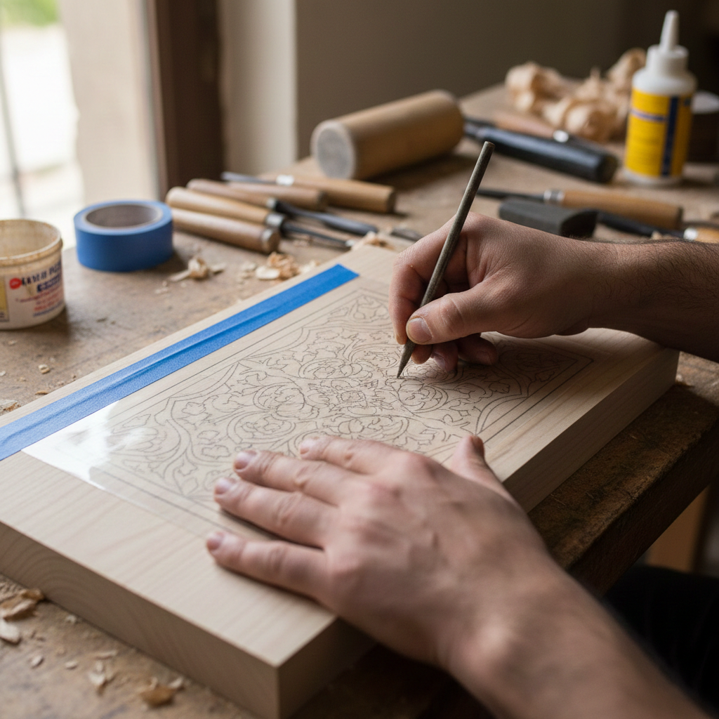 انتقال طرح روی چوب