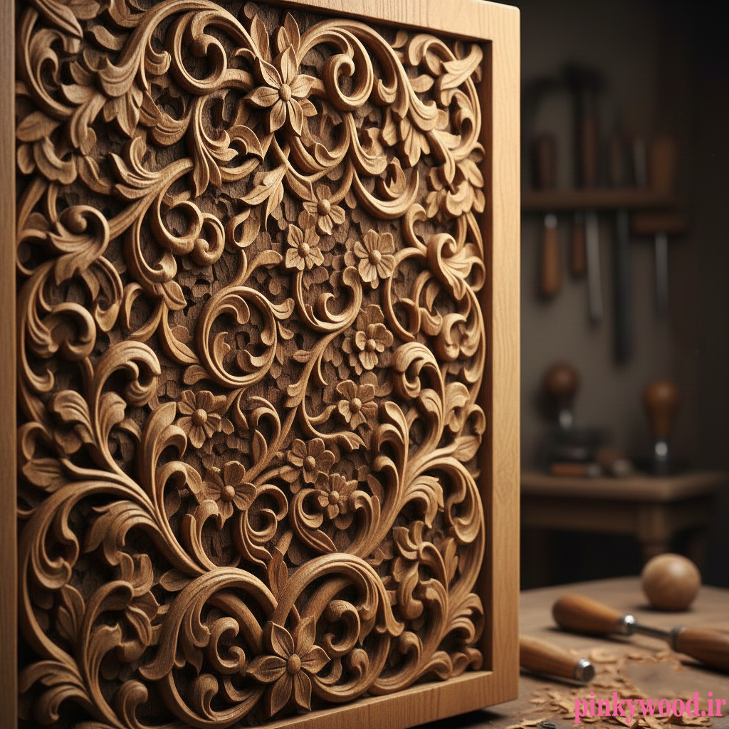 منبت کاری روی چوب چنار